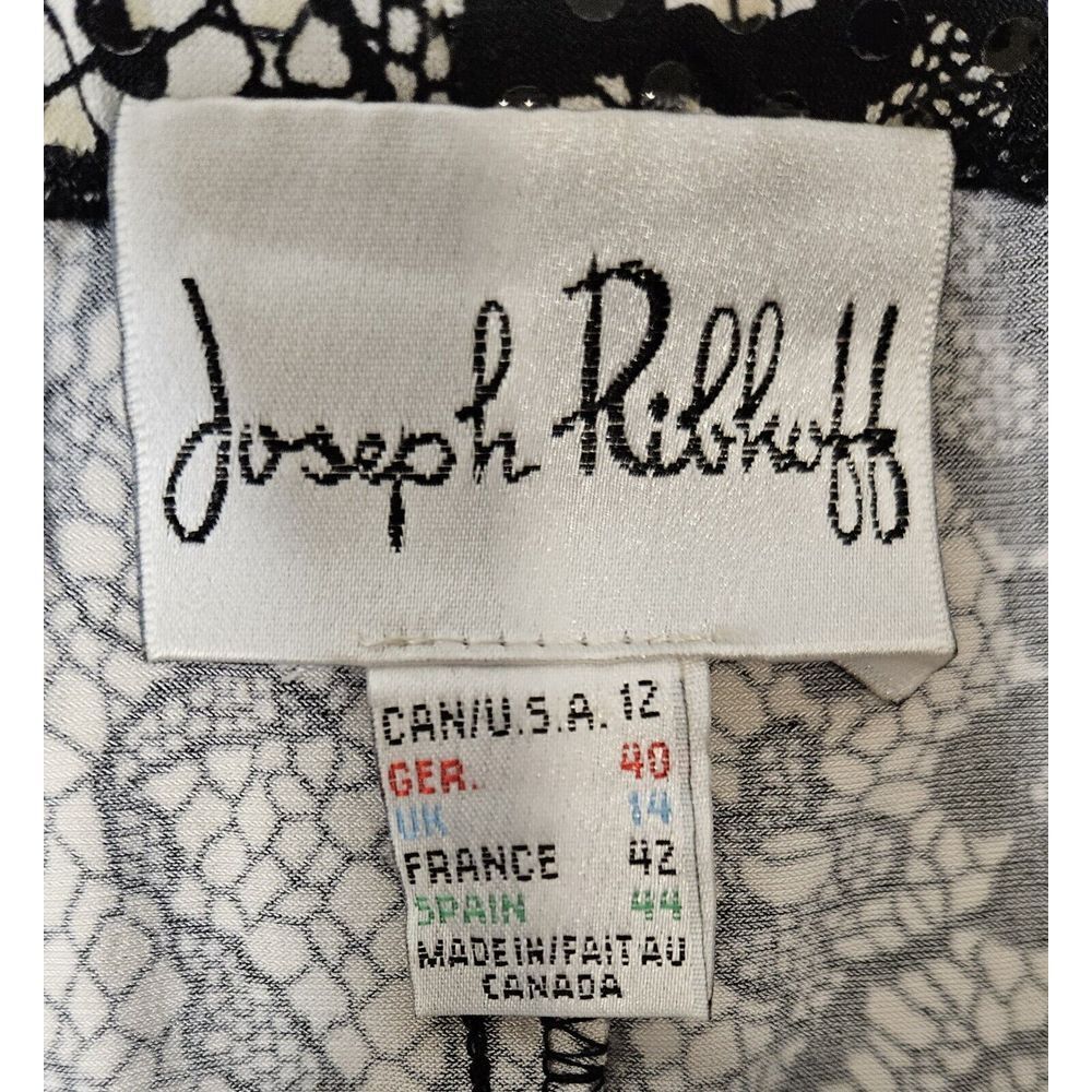 Joseph Ribhoff Maxi Skirt Fit And Flare Elastic Waist Stretch Lace Print Size 12 - Picture 3 of 6